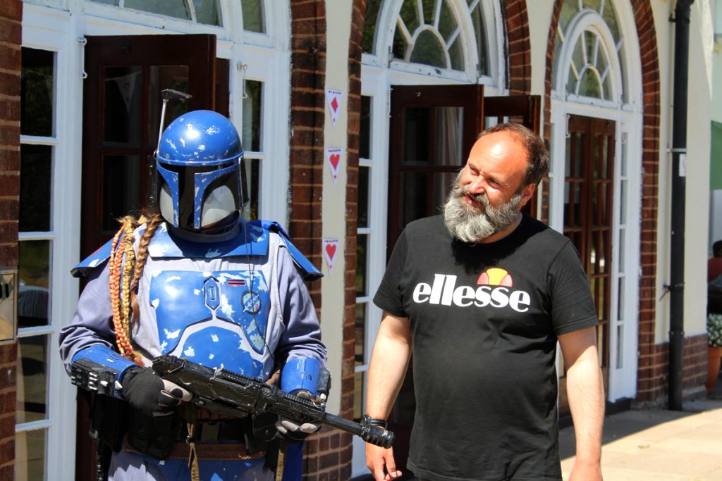Storm Trooper and person supported at autism west midlands