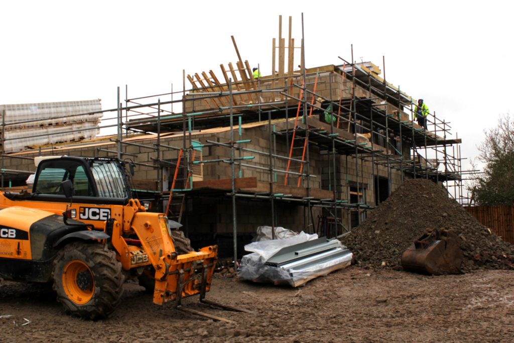 Construction of The Burrows with JCB