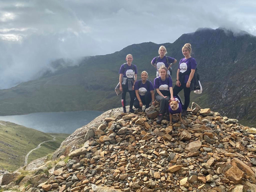 Fundraisers at the summit of Mount Snowdon