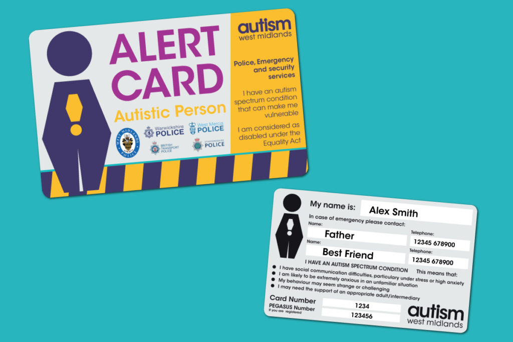 Image of the front and back side of the Alert Card